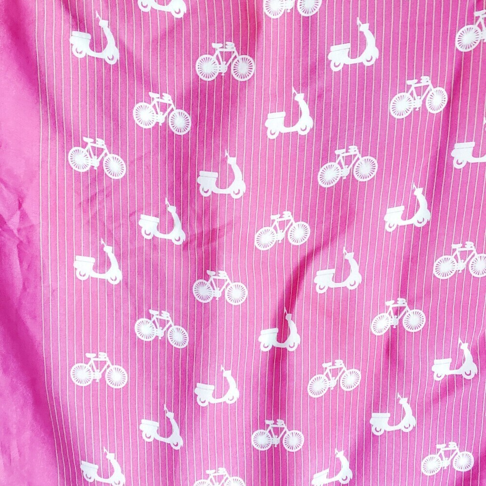 Vintage Dusty Pink Bike Bicycle Print Medium Scarf - Picture 4 of 7